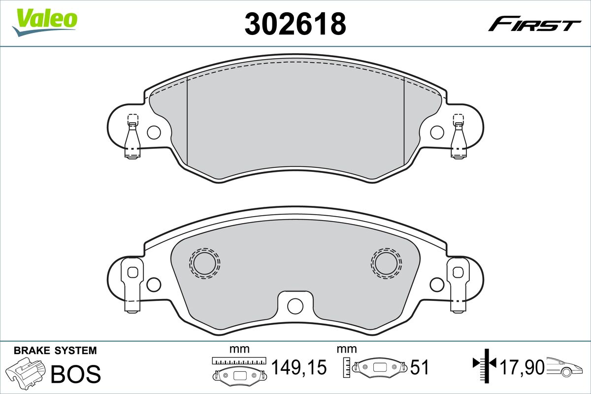 VALEO Fékbetét, mind 302618_VALEO